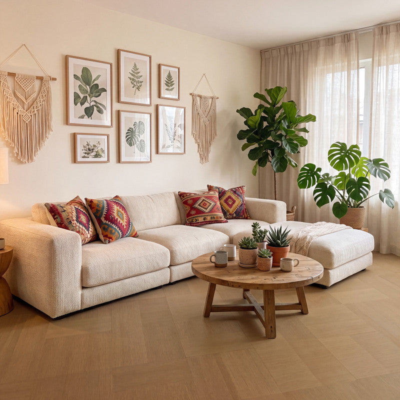 Natural Oak 12 mm T x 16 in. W x 48 in. L AC5 Block-Pattern Laminate Flooring (32 sq. ft./Case)