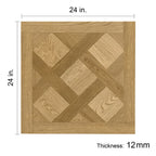 Natural Oak 12 mm T x 24 in. W x 24 in. L AC5 Versailles Parquet Laminate Flooring (24 sq. ft./Case)