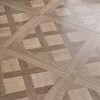 Greige Oak 12 mm T x 24 in. W x 24 in. L AC5 Versailles Parquet Laminate Flooring (24 sq. ft./Case)