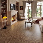 Warm Walnut 12 mm T x 24 in. W x 48 in. L AC5 Starburst Parquet Laminate Flooring (48 sq. ft./Case)