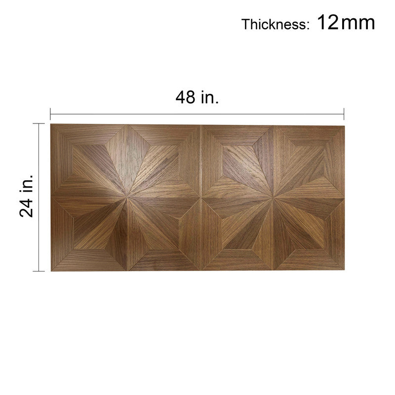 Warm Walnut 12 mm T x 24 in. W x 48 in. L AC5 Starburst Parquet Laminate Flooring (48 sq. ft./Case)