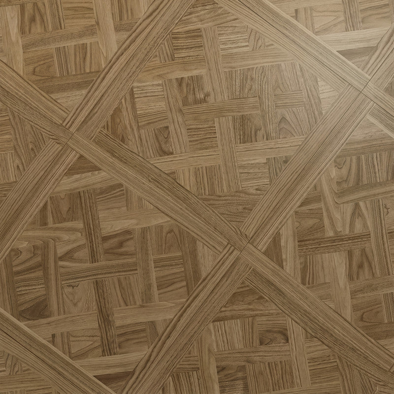 Natural Oak 12 mm T x 24 in. W x 48 in. L AC5 Basketweave Parquet Laminate Flooring (48 sq. ft./Case)