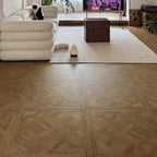 Natural Oak 12 mm T x 24 in. W x 48 in. L AC5 Basketweave Parquet Laminate Flooring (48 sq. ft./Case)