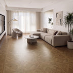 Natural Oak 12 mm T x 24 in. W x 48 in. L AC5 Basketweave Parquet Laminate Flooring (48 sq. ft./Case)