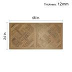 Natural Oak 12 mm T x 24 in. W x 48 in. L AC5 Basketweave Parquet Laminate Flooring (48 sq. ft./Case)