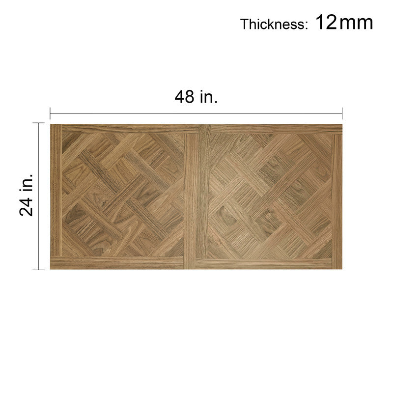 Natural Oak 12 mm T x 24 in. W x 48 in. L AC5 Basketweave Parquet Laminate Flooring (48 sq. ft./Case)