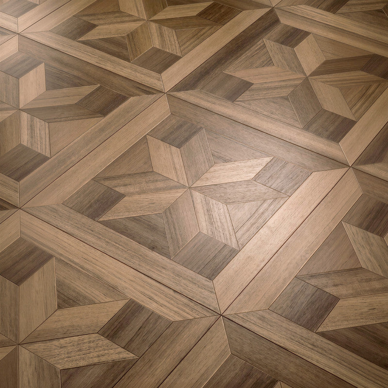 Walnut 12 mm T x 24 in. W x 24 in. L AC5 Geometric Star Parquet Laminate Flooring (24 sq. ft./Case)