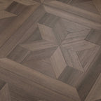 Smoked Walnut 12 mm T x 24 in. W x 24 in. L AC5 Geometric Star Parquet Laminate Flooring (24 sq. ft./Case)