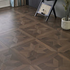 Smoked Walnut 12 mm T x 24 in. W x 24 in. L AC5 Geometric Star Parquet Laminate Flooring (24 sq. ft./Case)
