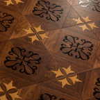 Warm Walnut 12 mm T x 16 in. W x 32 in. L AC5 Laminate Parquet Flooring (21.33 sq. ft./Case)
