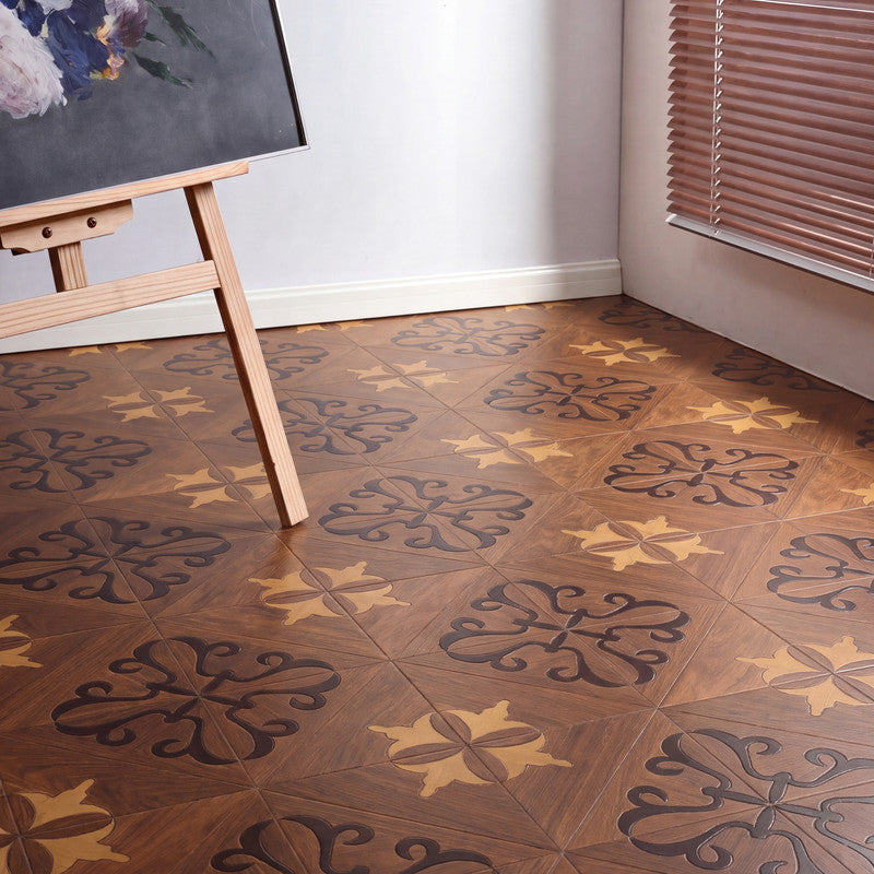 Warm Walnut 12 mm T x 16 in. W x 32 in. L AC5 Laminate Parquet Flooring (21.33 sq. ft./Case)