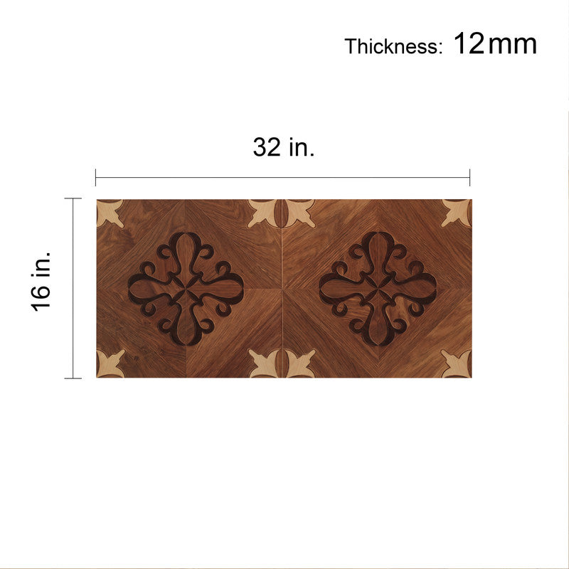 Warm Walnut 12 mm T x 16 in. W x 32 in. L AC5 Laminate Parquet Flooring (21.33 sq. ft./Case)