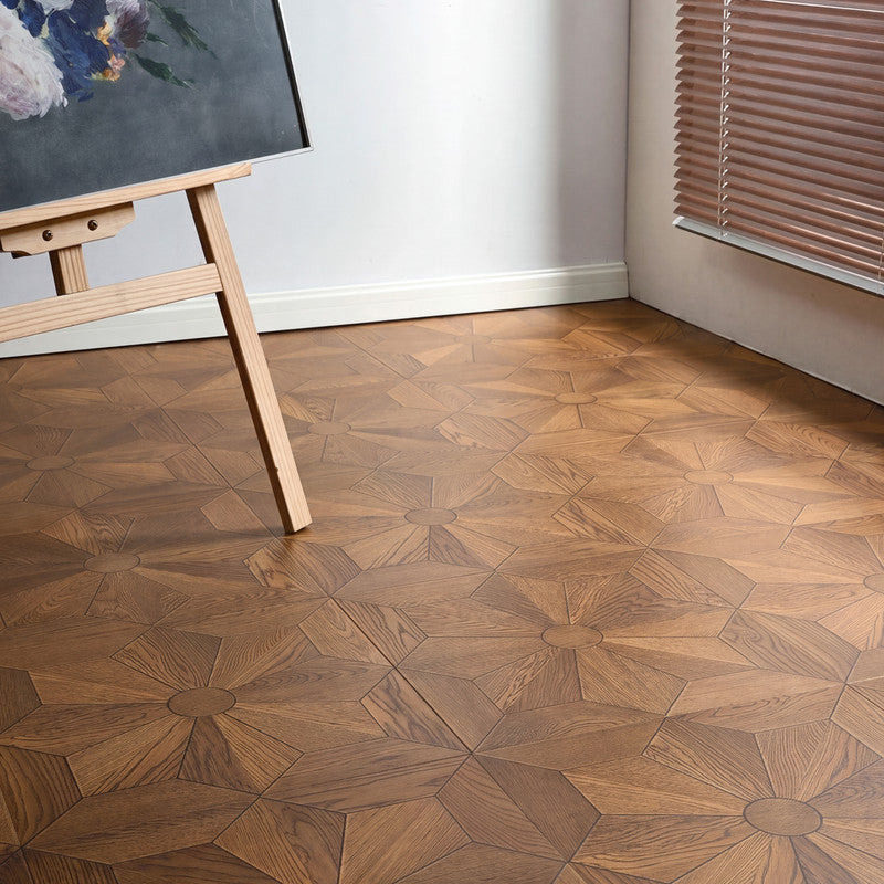 Natural Oak 12 mm T x 16 in. W x 32 in. L AC5 Laminate Parquet Flooring (21.33 sq. ft./Case)