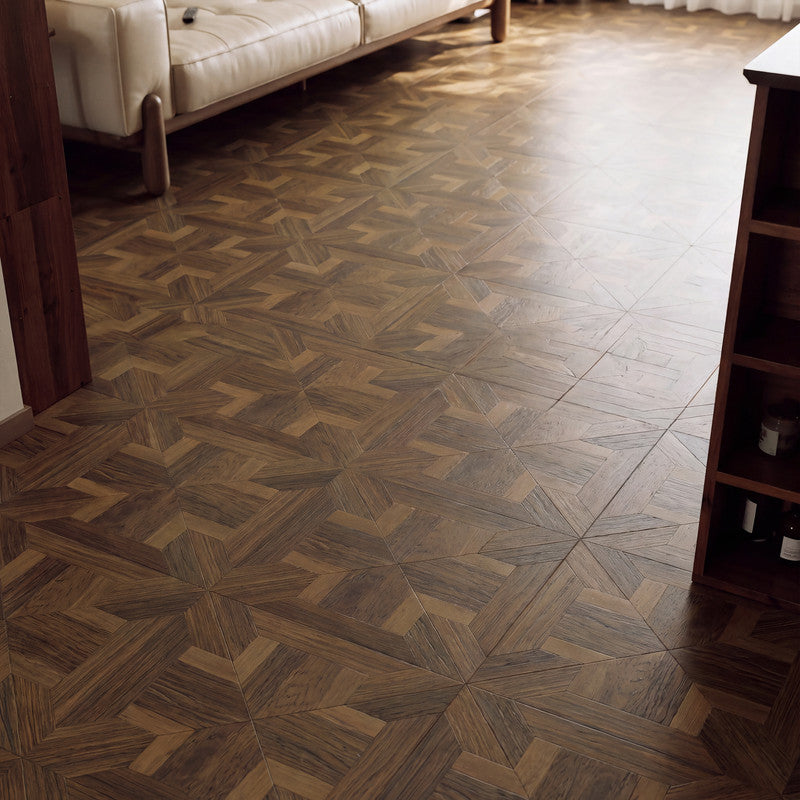 Brown 12 mm T x 16 in. W x 32 in. L AC5 Laminate Parquet Flooring (21.33 sq. ft./Case)