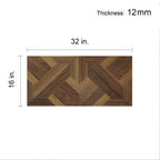 Brown 12 mm T x 16 in. W x 32 in. L AC5 Laminate Parquet Flooring (21.33 sq. ft./Case)