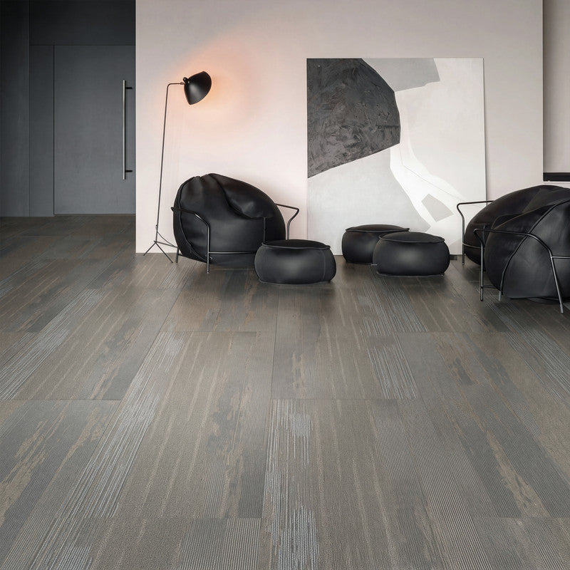 Charcoal Gray Fabric-Look 30 MIL 18 in. W x 36 in. L Textured Matte Waterproof Click-Lock SPC Luxury Vinyl Tile (27 sq. ft./Case)