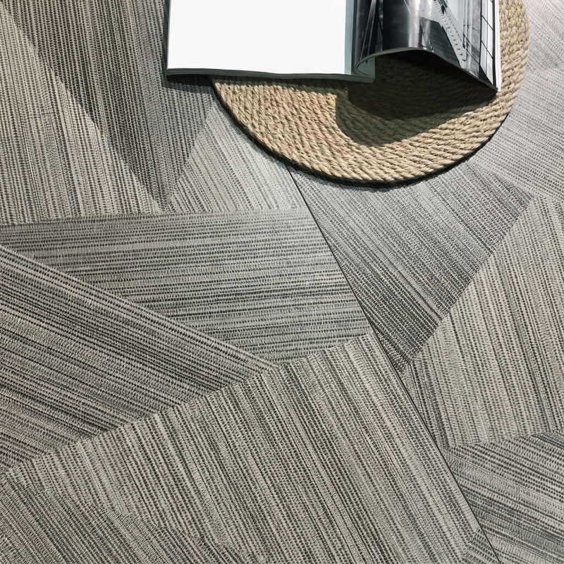 Gray Geometric Fabric-Look 30 MIL 18 in. W x 36 in. L Textured Matte Waterproof Click-Lock SPC Luxury Vinyl Tile (27 sq. ft./Case)