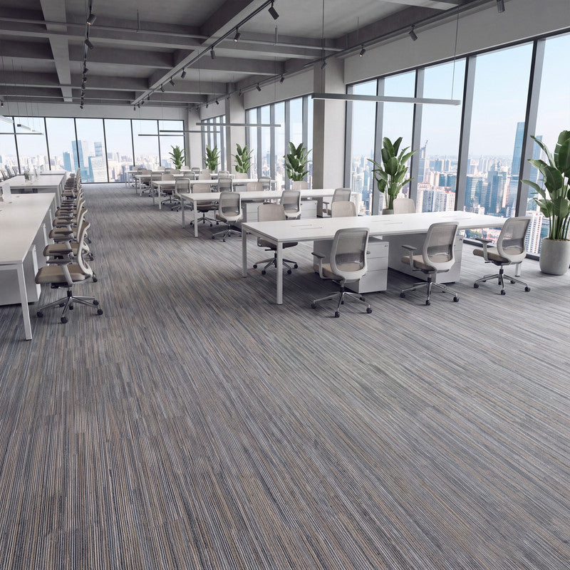 Gray Linear Fabric-Look 30 MIL 12 in. W x 48 in. L Textured Matte Waterproof Click-Lock SPC Luxury Vinyl Tile  (32 sq. ft./Case)