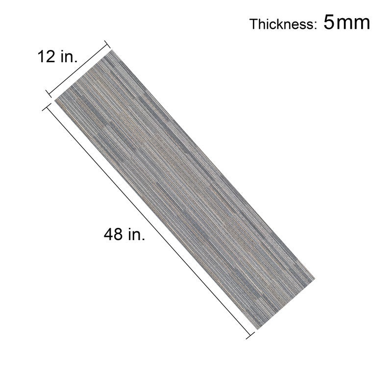 Gray Linear Fabric-Look 30 MIL 12 in. W x 48 in. L Textured Matte Waterproof Click-Lock SPC Luxury Vinyl Tile  (32 sq. ft./Case)