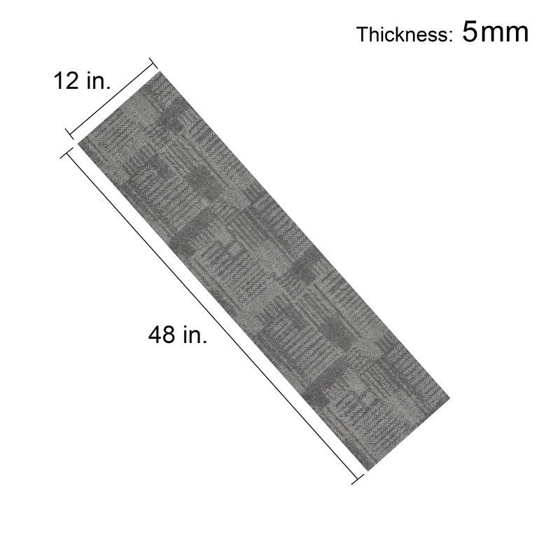 Dark Gray Abstract Fabric-Look 30 MIL 12 in. W x 48 in. L Textured Matte Waterproof Click-Lock SPC Luxury Vinyl Tile  (32 sq. ft./Case)