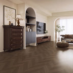 Dark Walnut 12 mm T x 16 in. W x 48 in. L AC5 Herringbone-Look Laminate Flooring (32 sq. ft./Case)