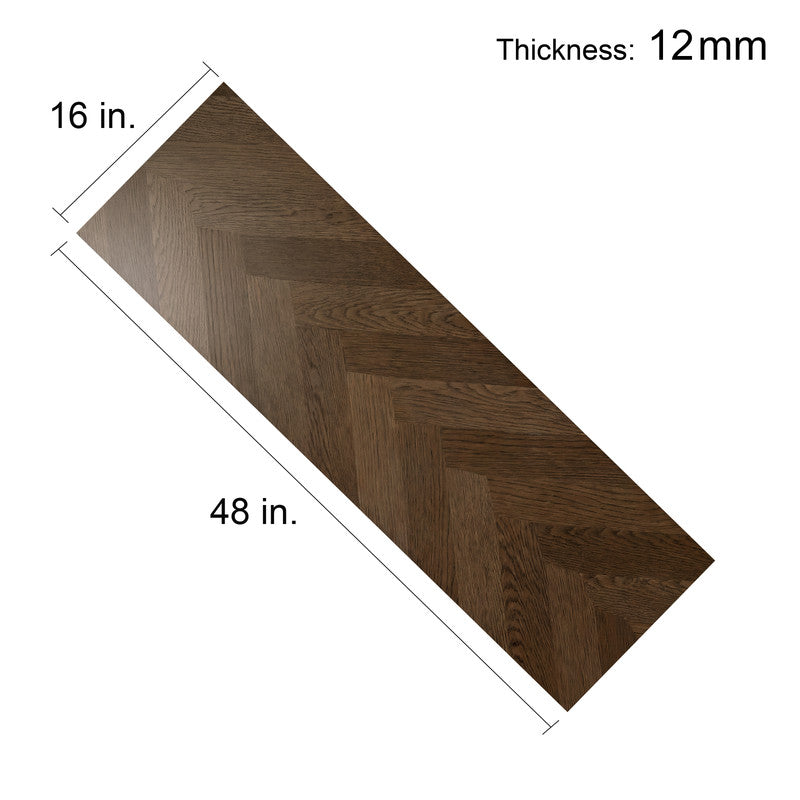 Dark Walnut 12 mm T x 16 in. W x 48 in. L AC5 Herringbone-Look Laminate Flooring (32 sq. ft./Case)