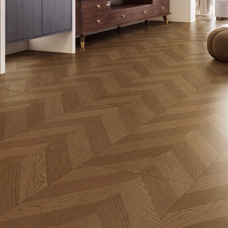 Natural Oak 12 mm T x 16 in. W x 48 in. L AC5 Herringbone-Look Laminate Flooring (32 sq. ft./Case)
