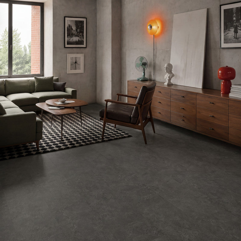 Terracotta Microcement-Look 20 MIL 12 in. W x 48 in. L Waterproof Click-Lock SPC Luxury Vinyl Tile Flooring (28 sq. ft./Case)