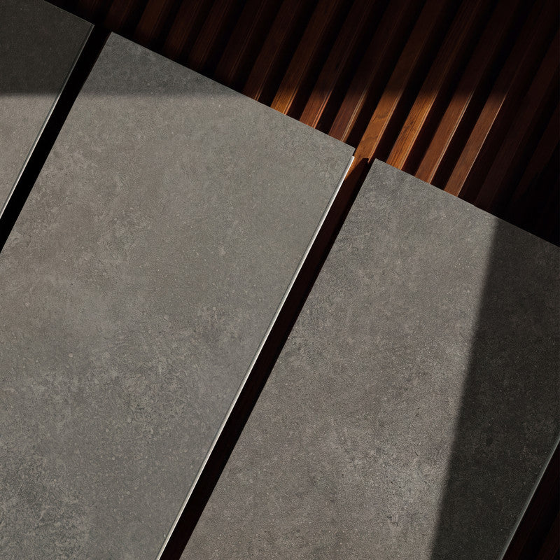Gray Microcement-Look 20 MIL 12 in. W x 48 in. L Waterproof Click-Lock SPC Luxury Vinyl Tile Flooring  (28 sq. ft./Case)
