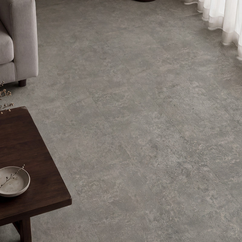 Gray Microcement-Look 20 MIL 12 in. W x 48 in. L Waterproof Click-Lock SPC Luxury Vinyl Tile Flooring  (28 sq. ft./Case)