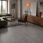 Gray Microcement-Look 20 MIL 12 in. W x 48 in. L Waterproof Click-Lock SPC Luxury Vinyl Tile Flooring  (28 sq. ft./Case)