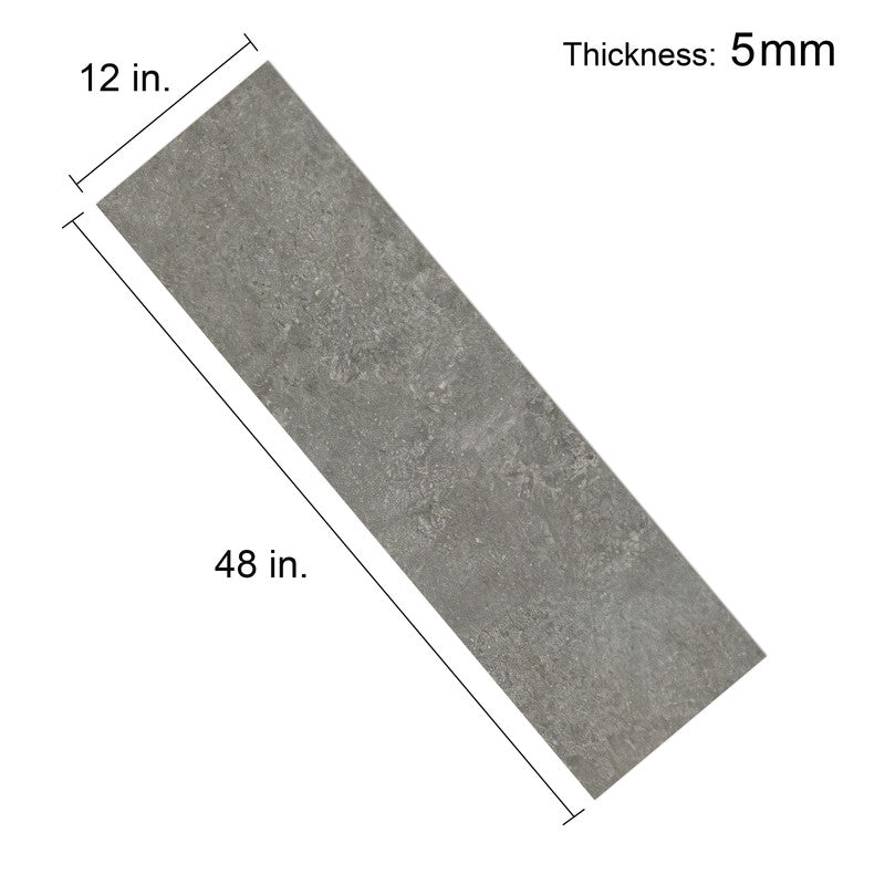 Gray Microcement-Look 20 MIL 12 in. W x 48 in. L Waterproof Click-Lock SPC Luxury Vinyl Tile Flooring  (28 sq. ft./Case)