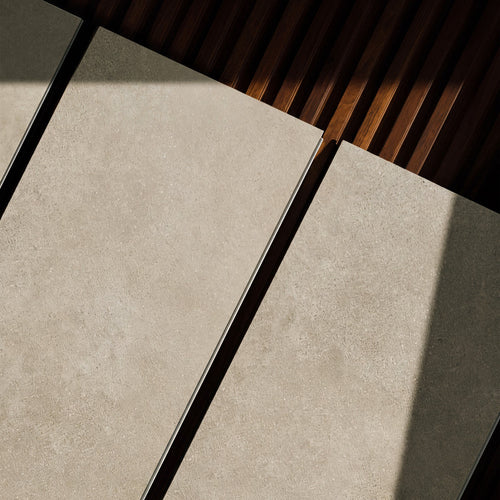 Beige Microcement-Look 20 MIL 12 in. W x 48 in. L Waterproof Click-Lock SPC Luxury Vinyl Tile Flooring  (28 sq. ft./Case)