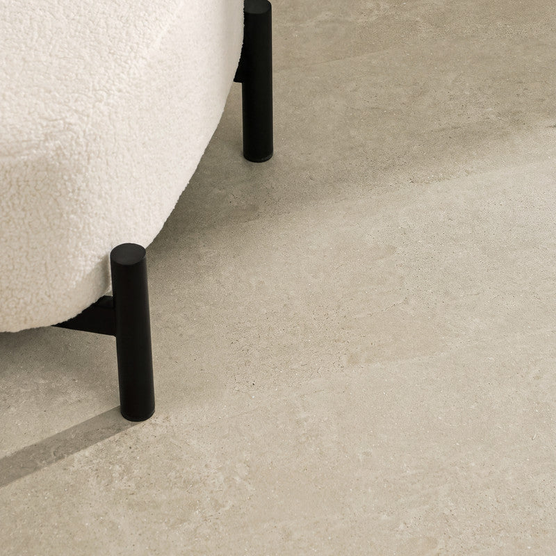 Beige Microcement-Look 20 MIL 12 in. W x 48 in. L Waterproof Click-Lock SPC Luxury Vinyl Tile Flooring  (28 sq. ft./Case)