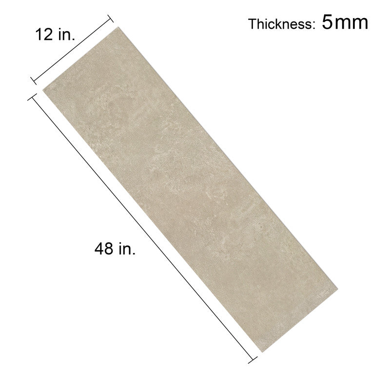 Beige Microcement-Look 20 MIL 12 in. W x 48 in. L Waterproof Click-Lock SPC Luxury Vinyl Tile Flooring  (28 sq. ft./Case)