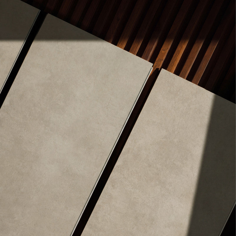 Light Gray Microcement-Look 20 MIL 12 in. W x 48 in. L Waterproof Click-Lock SPC Luxury Vinyl Tile Flooring  (20 sq. ft./Case)