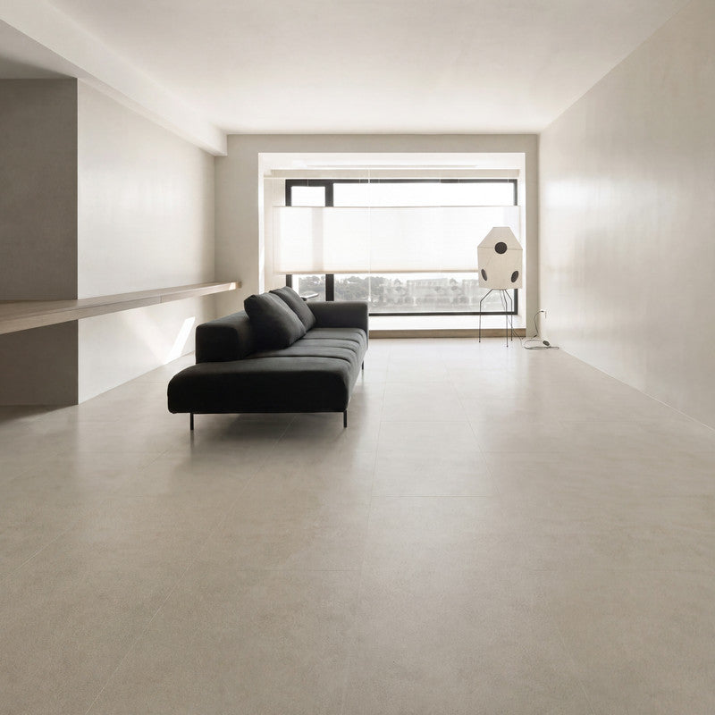 Light Gray Microcement-Look 20 MIL 12 in. W x 48 in. L Waterproof Click-Lock SPC Luxury Vinyl Tile Flooring  (20 sq. ft./Case)