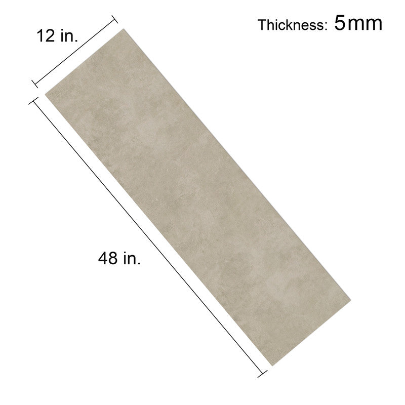 Light Gray Microcement-Look 20 MIL 12 in. W x 48 in. L Waterproof Click-Lock SPC Luxury Vinyl Tile Flooring  (20 sq. ft./Case)