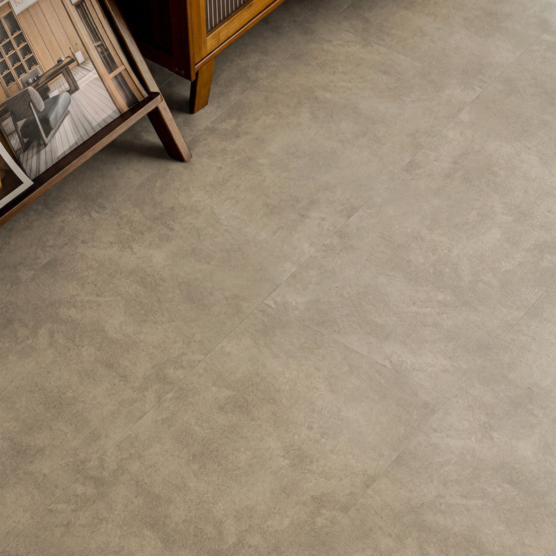 Warm Brown Microcement-Look 20 MIL 12 in. W x 48 in. L Waterproof Click-Lock SPC Luxury Vinyl Tile Flooring  (20 sq. ft./Case)