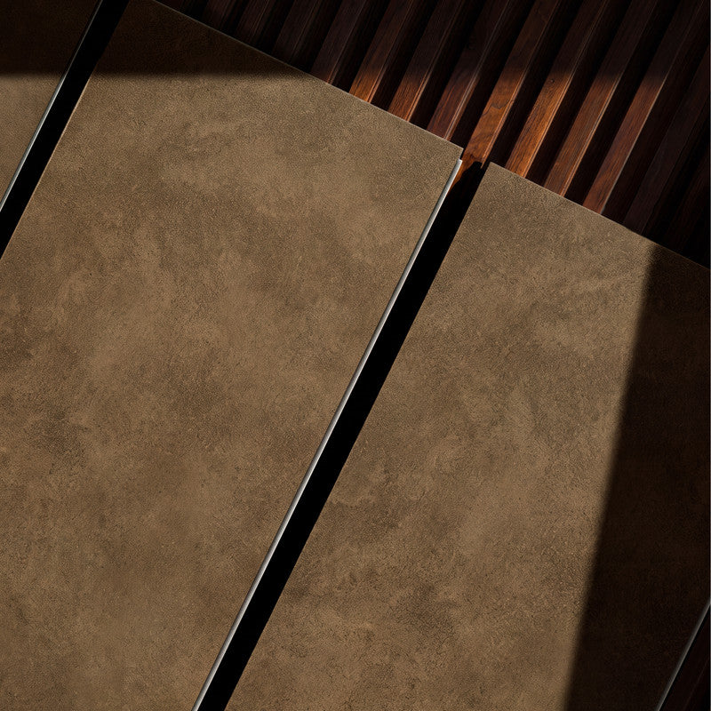 Dark Brown Microcement-Look 20 MIL 12 in. W x 48 in. L Waterproof Click-Lock SPC Luxury Vinyl Tile Flooring  (20 sq. ft./Case)