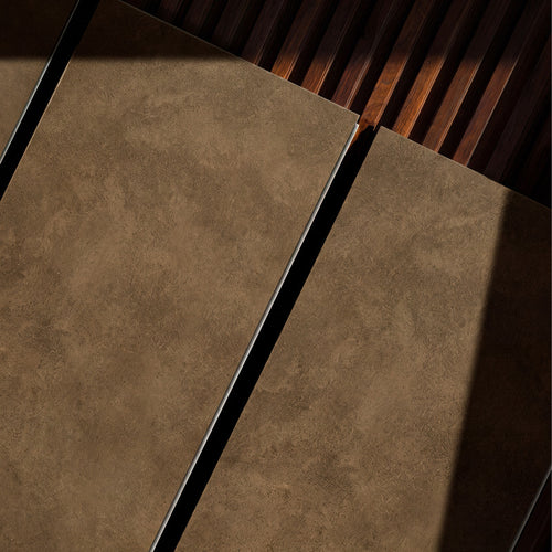 Dark Brown Microcement-Look 20 MIL 12 in. W x 48 in. L Waterproof Click-Lock SPC Luxury Vinyl Tile Flooring  (20 sq. ft./Case)