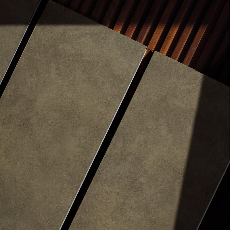 Olive Gray Microcement-Look 20 MIL 12 in. W x 48 in. L Waterproof Click-Lock SPC Luxury Vinyl Tile Flooring  (20 sq. ft./Case)