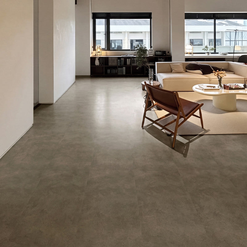 Olive Gray Microcement-Look 20 MIL 12 in. W x 48 in. L Waterproof Click-Lock SPC Luxury Vinyl Tile Flooring  (20 sq. ft./Case)
